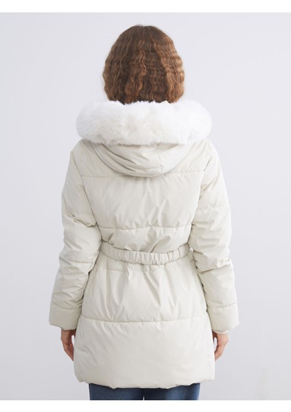 Yeni Sezon Kürk Kapüşonlu Kadın Şişme Mont indirimleri