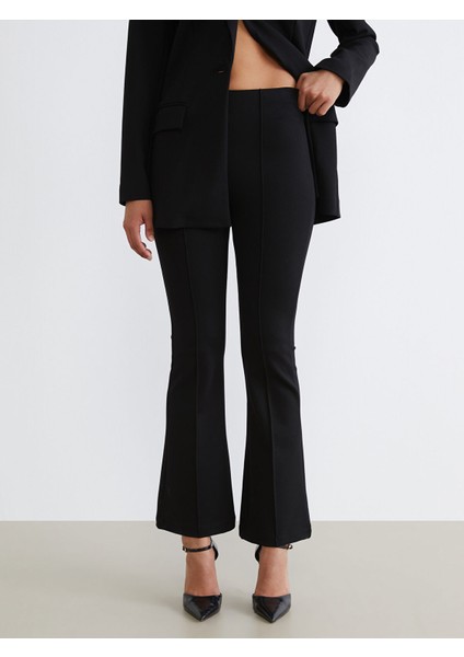 Yeni Sezon Beli Lastikli Ispanyol Paça Kadın Pantolon modelleri