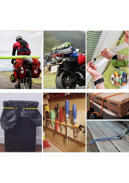 24PCS Hooks Halat Halat Bagaj Paketleme Kayışı Motosiklet Bisikleti Seyahat Kamp Yürüyüşü (Yurt Dışından) indirimleri