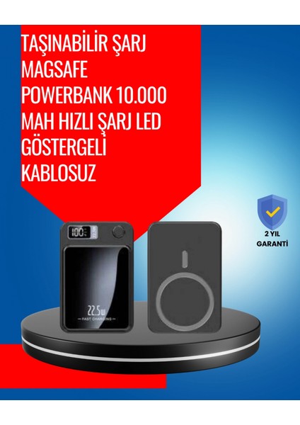 Alüminyum Alaşımlı, 20W Pd Hızlı Şarj ve Manyetik Kablosuz Powerbank
