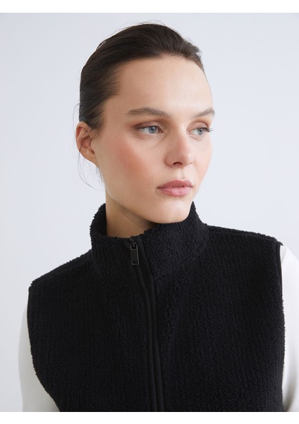 Yeni Sezon Dik Yaka Kadın Polar Yelek modelleri