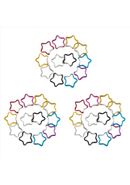 30PCS Beş Nolu Yıldız Alüminyum Karabeşli Anahtar Zinciri Açık Mekan Keyasyon Kancası Su Şişesi Asma Toka Seyahat Aksesuarları (Yurt Dışından)