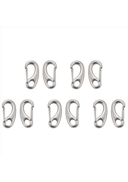 10PCS Tekne Deniz Paslanmaz Çelik Yumurta Şekli Bahar Snap Hook Klipler Hızlı Karabin Dış Mekan Tokası (Yurt Dışından)