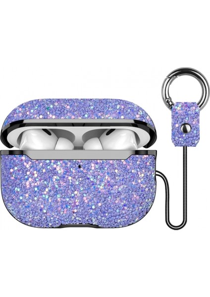 Airpods Pro 2 (2.nesil) Bright Simli Airpods Kapak - Derin Mor