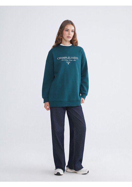 Yeni Sezon Paris Baskılı Kadın Kalın Sweatshirt Tunik fiyatları