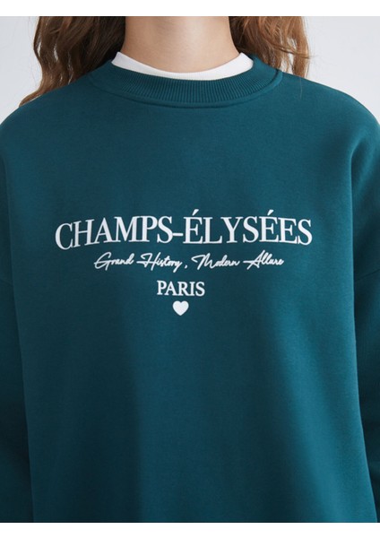 Yeni Sezon Paris Baskılı Kadın Kalın Sweatshirt Tunik modelleri