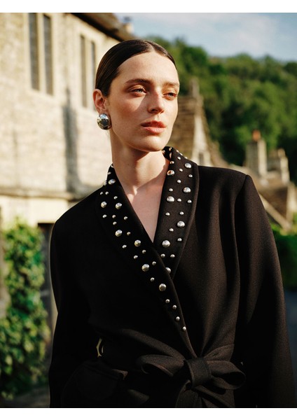 Yeni Sezon Metal Aplikeli Kadın Blazer Ceket fiyatları