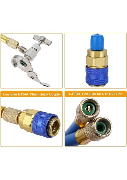 R134A Şarj Hortumu Buzdolabına -Klima Göstergesi ile -Soğutucu R134A R12/R -22 Bağlantı Noktasına Dokunabilir (Yurt Dışından) fırsatları
