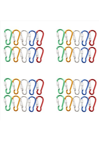 40PCS Çeşitli Renk Alüminyum Alaşım Karabiner Klipsi Kanca Şişesi Tutucular (Yurt Dışından)