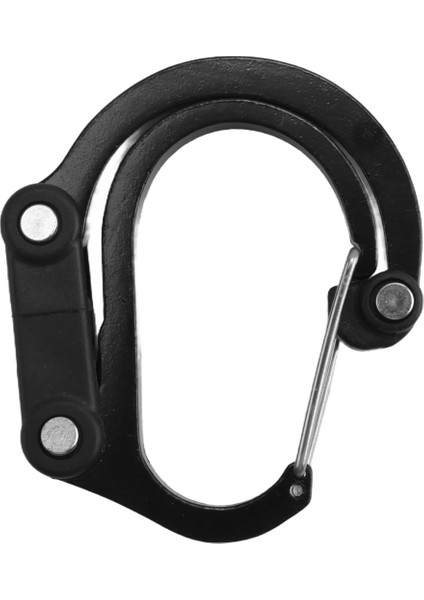 Çok Fonksiyonlu D Şeklinde Carabiner Keychain 360 Kamp Yürüyüş Seyahat (Siyah) Için Dönen Kanca (Siyah) (Yurt Dışından)