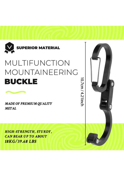 Çok Fonksiyonlu D Şeklinde Carabiner Keychain 360 Kamp Yürüyüş Seyahat (Siyah) Için Dönen Kanca (Siyah) (Yurt Dışından) indirimleri