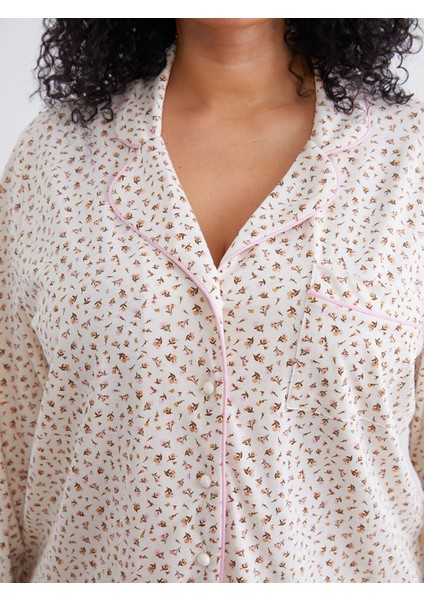 Yeni Sezon Büyük Beden Çiçekli Kadın Pijama Takımı modelleri