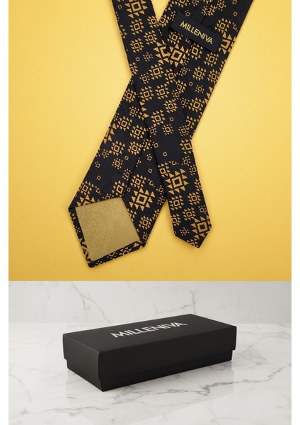 Motif Desen Altın Kravat & Mendil modelleri
