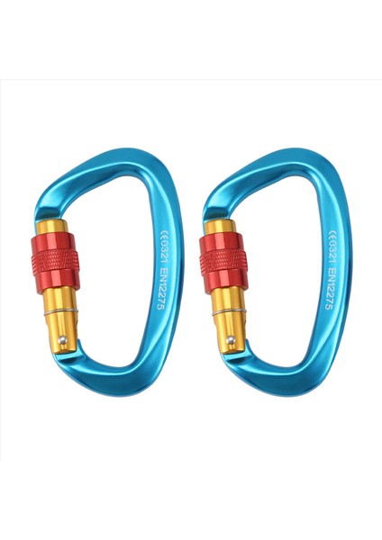 2pcs 25KN Carabiner Clip D Şekli Kanca Alüminyum Alaşım Dağcılık Ekipmanı Yürüyüş Kamp Sırt Çantası Kancaları Için (Yurt Dışından)