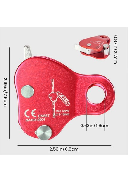 2pcs Halat Grab Metal Halat Dış Mekan Tırmanma Kilitleme Korunması Kırmızı Dağcılık Ekipmanı (Yurt Dışından) fiyatları