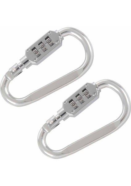 2x Kombinasyon Asma Kilit 3 Basamaklı Numaralar Asma Kilit Karabinacılar Gümüş (Yurt Dışından)