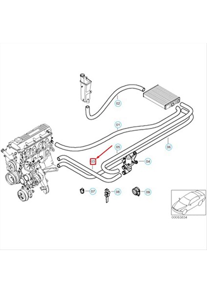 64218377783 Motor Su Borusu Giriş Su Hortumları Bmw 3 &#39 E46 316CI 318CI 318I M43 316I 1 6 (Yurt Dışından) fırsatları