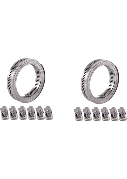 2x 304 Paslanmaz Çelik Solucan Kelepçesi Hortum Kelepçesi Taşıyıcılarla Ayarlanabilir Dıy Boru Hortum Kelepçesi Ducking Kelepçesi 7 9feet (Yurt Dışından)