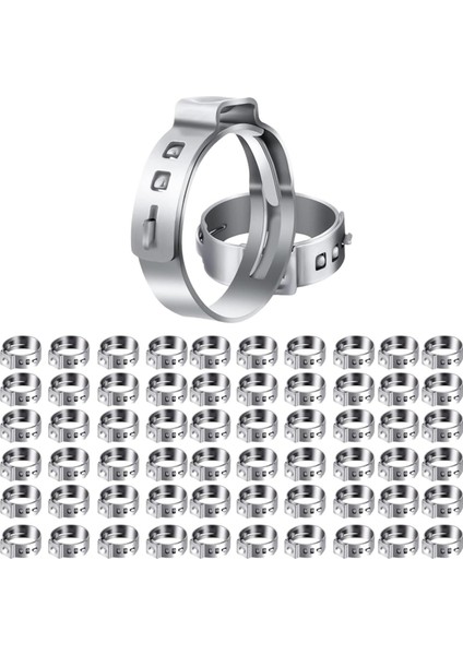 60PCS 1 Inç Pex Kelepçeleri Pex Boru Takma Bağlantıları Için Paslanmaz Çelik Tek Kulak Hortum Kelepçeleri (Yurt Dışından)
