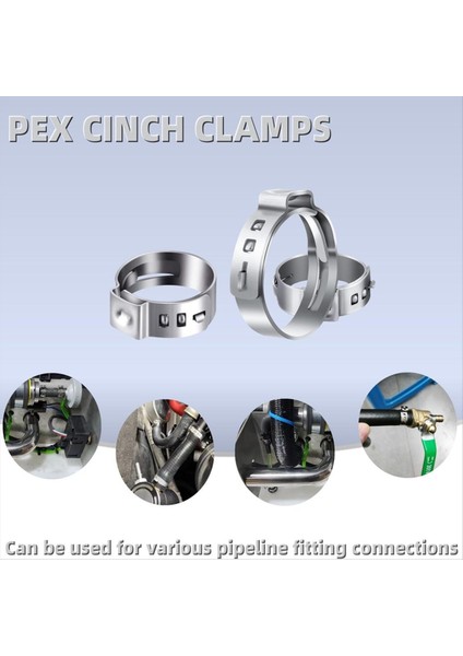 60PCS 1 Inç Pex Kelepçeleri Pex Boru Takma Bağlantıları Için Paslanmaz Çelik Tek Kulak Hortum Kelepçeleri (Yurt Dışından) indirimleri