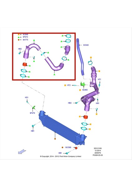 F2GZ 6F073-F Turboşarjlı Soğutma Tüpü Intercooler Soğutma Hortum Borusu Ford Kenar 2 0 F2GZ 6F073-C F2GZ 6F073-B (Yurt Dışından) fiyatları