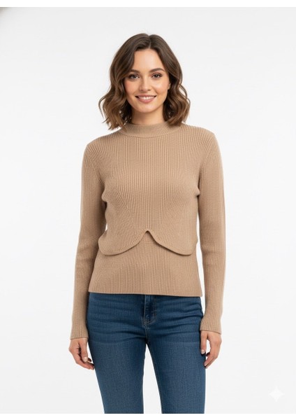 Kadın Triko Crop Bluz 15474