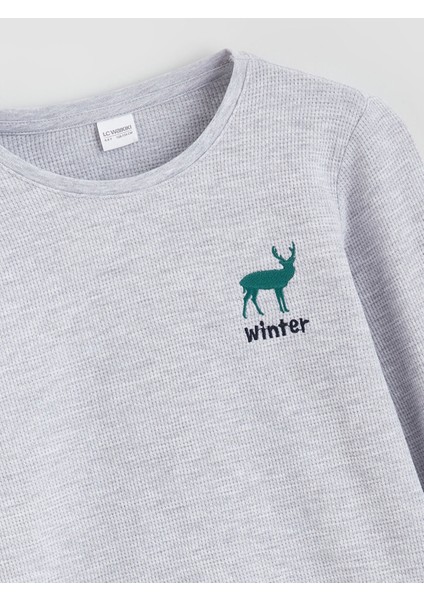 Yeni Sezon Bisiklet Yaka Erkek Çocuk Pijama Takımı modelleri