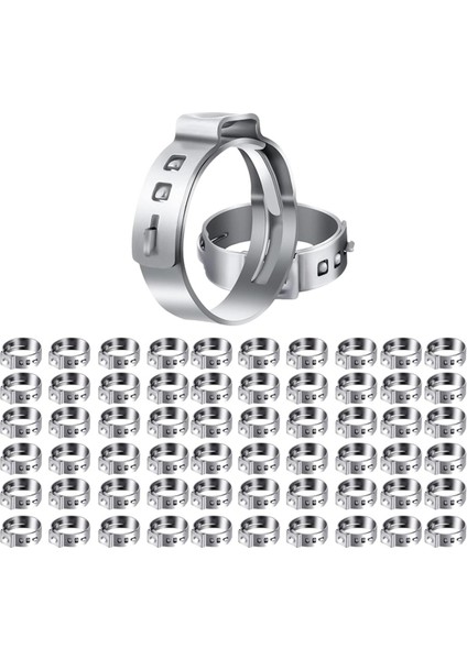 60PCS 3/4 Inç Pex Kelepçeleri Pex Boru Takma Bağlantıları Için Paslanmaz Çelik Tek Kulak Hortum Kelepçeleri (Yurt Dışından)