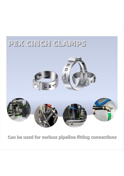 60PCS 3/4 Inç Pex Kelepçeleri Pex Boru Takma Bağlantıları Için Paslanmaz Çelik Tek Kulak Hortum Kelepçeleri (Yurt Dışından) indirimleri