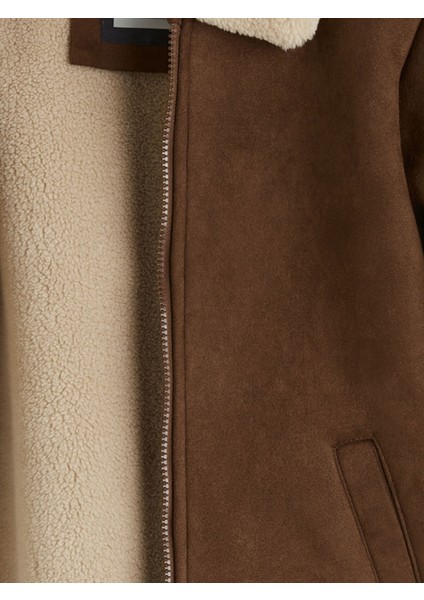 Yeni Sezon Kürk Yaka Erkek Çocuk Süet Görünümlü Mont fırsatları