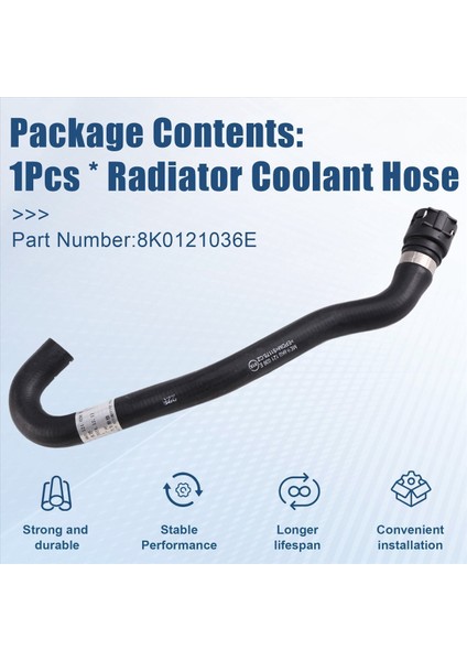 8K0121036E Motor Soğutma Sistemi Radyatör Soğutucu Hortumu Audi A4 A4 A5 Q5 Kauçuk Su Borusu 8k0 121 036E (Yurt Dışından) fırsatları