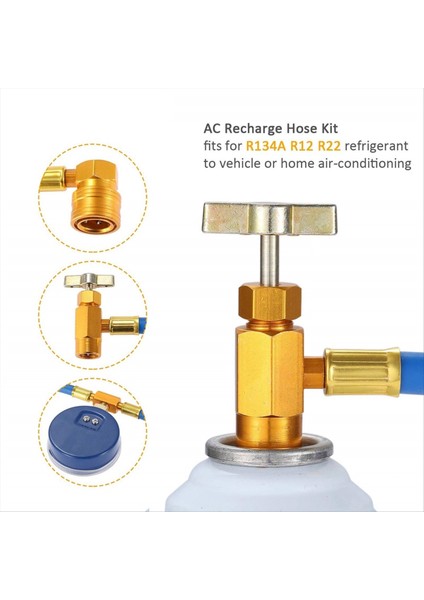 R134A Car Ac Ac Soğutucu Şarj Hortumu Kiti 1/2in Dispensing Valf ve Hızlı Bağlayıcı Şarj Hortumu Seti (Yurt Dışından) indirimleri