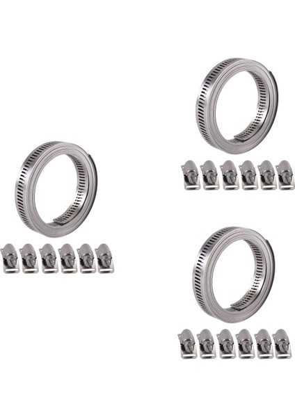 3x 304 Paslanmaz Çelik Solucan Kelepçesi Hortum Kelepçesi Taşıyıcılarla Ayarlanabilir Diy Boru Hortum Kelepçesi Ducking Kelepçesi 7 9feet (Yurt Dışından)