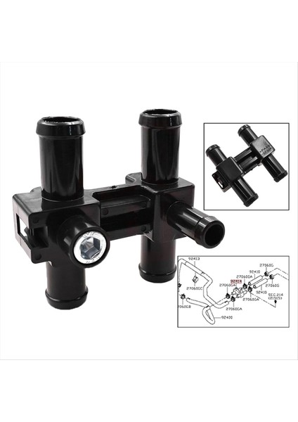 Araba Su Boru Isıtıcı Klima 92408-4KU0A 924084KU0A 92408 Nissan Navara NP300-D23T Için 4KU0A (Yurt Dışından) modelleri