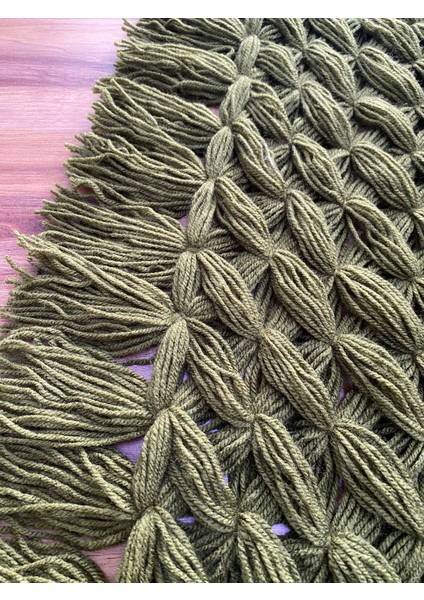 Yeşil Kalın Örgü Şal, Omuz Şalı 75 x 93 fiyatları