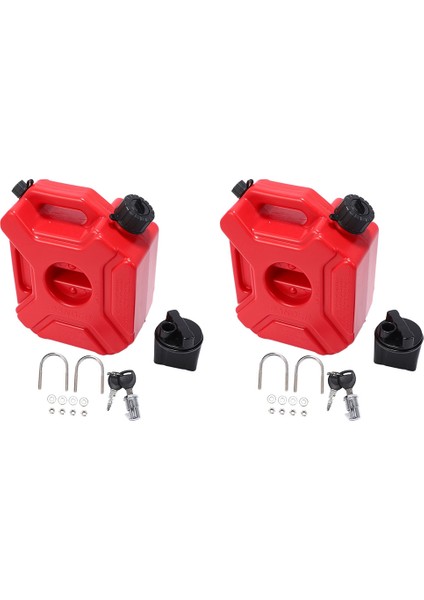 2x Motosiklet Kırmızı 3l Yedek Yakıt Deposu Plastik Petrol Araç Yedek Konteyner Petrol Tankları Teneke Kutu Atv Utv (Yurt Dışından)