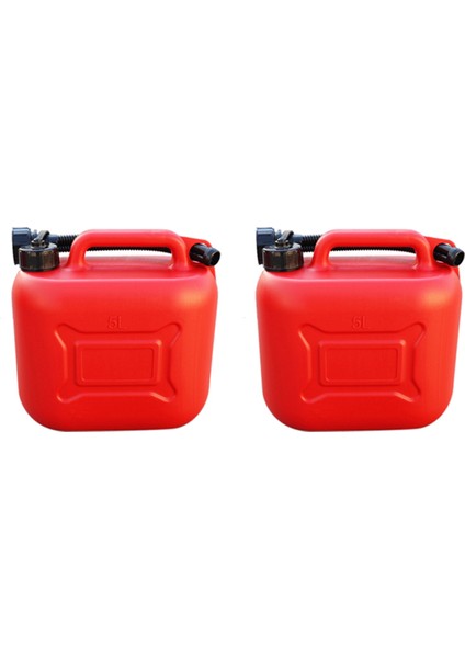 2x 5l Araç Yakıt Depkini Yedek Plastik Petrol Gaz Konteyneri Araba Seyahati Için Boru ile Anti-Statik Yakıt Taşıyıcısı (Yurt Dışından)