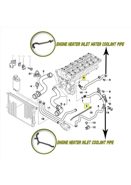 4 Pcs Motor Isıtıcı Giriş Su Soğutucu Borusu -Bmw E39 E46 11531705210 11537502525 (Yurt Dışından) indirimleri