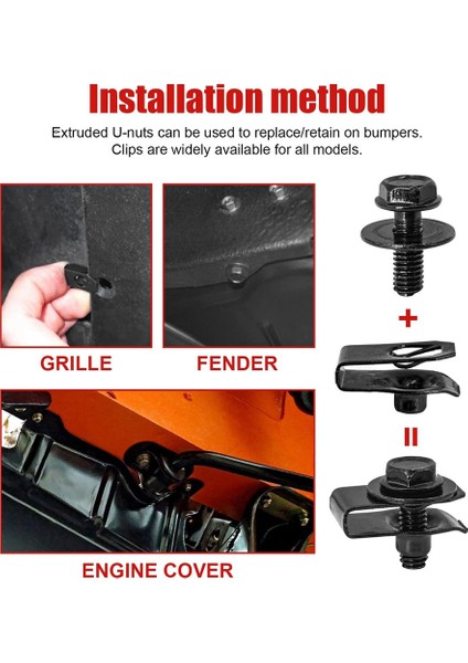 70 Pcs Motor Kapak Splash Shıeld Koruma Vücut Cıvataları Evrensel Tampon Astar Itme Harfancı Perçin Klipsleri (Yurt Dışından) modelleri