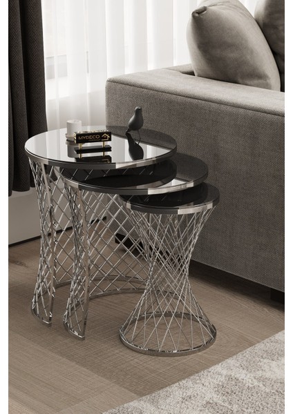 Hasır Zigon Sehpa Gümüş Kaplama Füme Ayna fiyatları