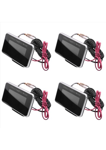 4x 2 Arada 1 Araç LCD Dijital Gösterge Voltaj Basınç Su Sıcaklığı Ölçer Buzzer Alarm M10 (Yurt Dışından)