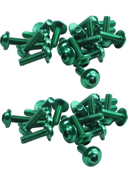 40 Pcs Yeşil Alüminyum Alaşım Motosiklet Altıgen Cıvatalar Vidalar M6 (Yurt Dışından)