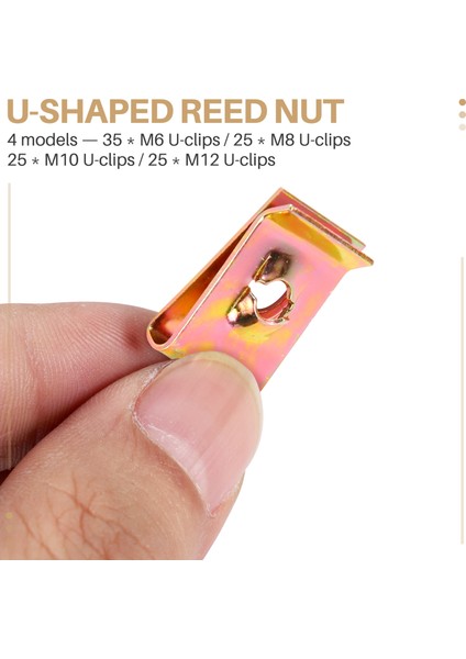 110PCS Araba Evrensel Hız Bağlantı Elemanları U Fındık Kendi Kendine Dokunma Vidası Vidalı Klips Deliği Iç Kapı Kaplama Paneli Klips Metal Perçinler (Yurt Dışından) fiyatları