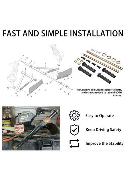 Polaris Sportsman Için Ön Alt A-Kol Burç Mil Kiti 7501093 400 500 570 600 700 800 Trail Blazer 250 330 400 (Yurt Dışından) fırsatları