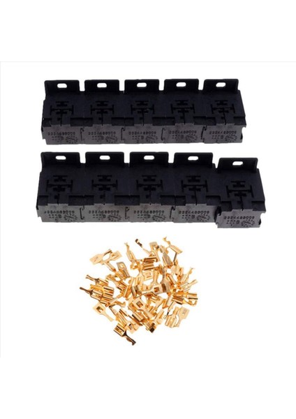 2 Pcs Araç 30A-80A Röle Braket Terminal Kılıf Tutucu Röle Taban Tutucu 5 Pin Soketi 100 Pcs ile 6 3mm Terminaller Araba Için (Yurt Dışından) fiyatları