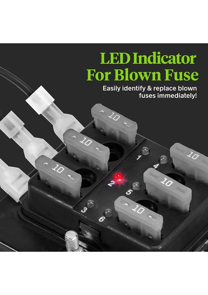 6 Yolu Blade Sigortası Otomotiv Için Kutu/ato Blade Sigortalar 100 Amp LED Göstergesi 10-30V Dc Otomatik Deniz Sigortası Bloğu (Yurt Dışından) fiyatları