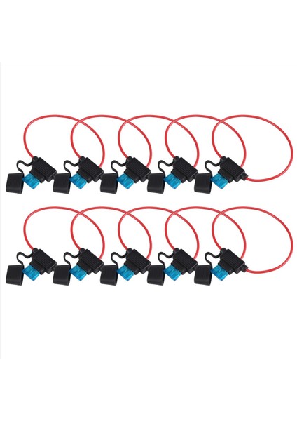 A-Devre Arabası Sigorta Tutucusu 10 Paket Sigorta Tapa Adaptörü 16AMP 20AMP Bıçağı Otomotiv Sigorta Tutucu 10 Pc ile Su Geçirmez Tel 15 Amp Standart (Yurt Dışından)