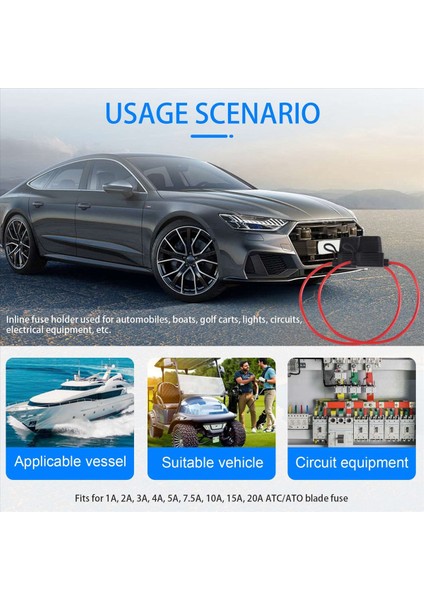 A-Devre Arabası Sigorta Tutucusu 10 Paket Sigorta Tapa Adaptörü 16AMP 20AMP Bıçağı Otomotiv Sigorta Tutucu 10 Pc ile Su Geçirmez Tel 15 Amp Standart (Yurt Dışından) indirimleri