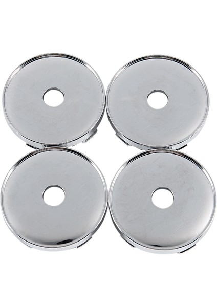 4 Krom Tekerlek Merkezi Göbek Kapağı Evrensel Araba Plastik 60MM Lastik Kaplamalar Seti (Yurt Dışından)