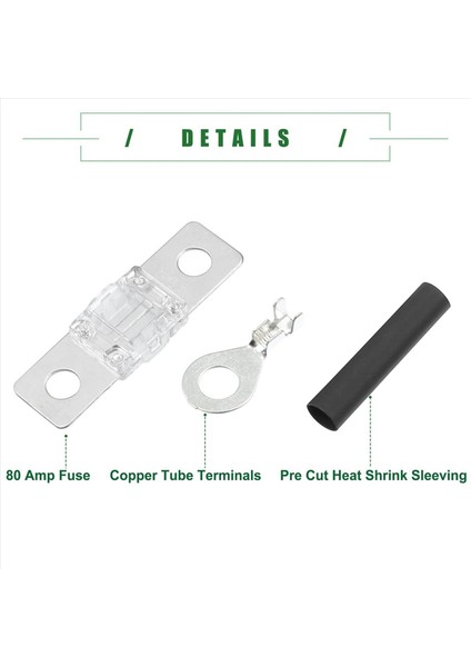 Çift Pil Sistemi Sigorta Tutucusu Tüp Terminalleri Önceden Kesilmiş Isı Büzme Kılıfı 18 Set (80A) (Yurt Dışından) indirimleri